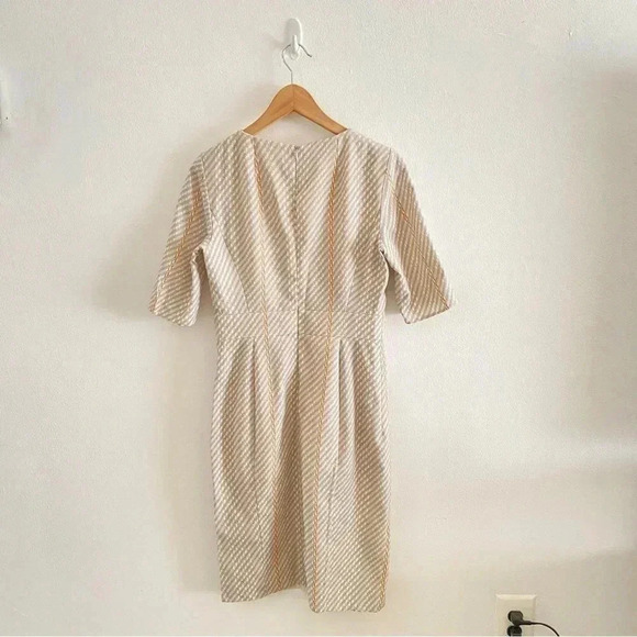 AKRIS Tweed Double Face Wool Sheath Dress Clay Sunrise Size 6 NWT - Picture 8 of 14